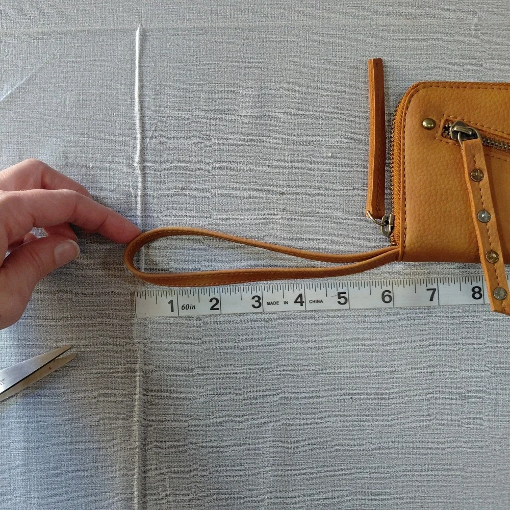 Free People Vegan Leather Zip Around Wallet Women's Brown Wristlet